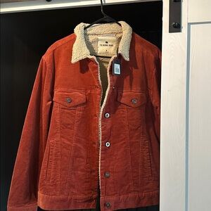 The Normal Brand Rust Jean Jacket with Sherpa Lining